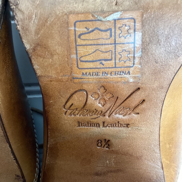 Patricia Nash Anna Block Heel Oxford Italian Leather Shoes Carmel Brown - Picture 15 of 16